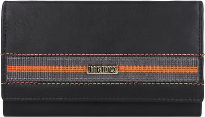 mano Don Leonardo Portemonnee RFID Leer 16 cm - Dames - Horizontaal - schwarz