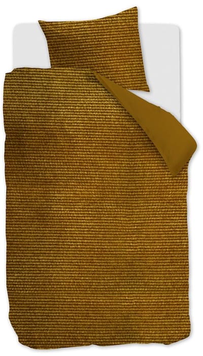 At Home by BeddingHouse Cosy Corduroy Dekbedovertrek - Eenpersoons - 140x200/220 cm - Oker