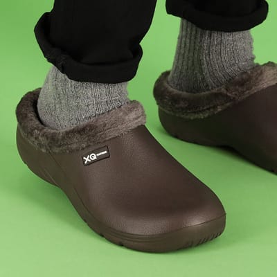 Klompen Heren - Tuinklompen Heren - Gevoerd - Bruin - Maat 41 - Clogs - Tuinschoenen