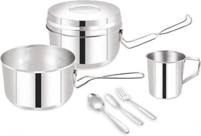 Kinghoff 1374 - Camping set 7 delig - RVS - ideaal voor bergwandelen