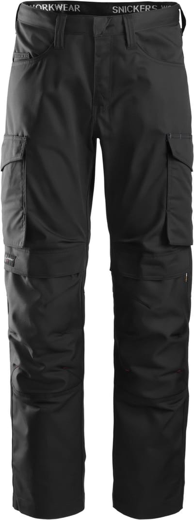 Snickers 6801 Service Broek met Kniestukzakken - Zwart/Zwart - 160
