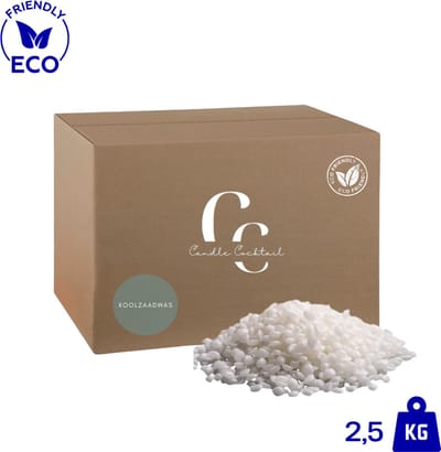 Candle Cocktail® Kwalitatieve 100% Ecologische Koolzaadwas | 2,5 KG | Voor Vrijstaande Kaarsen & Waxmelts | Vegan Kaarsenwas | Smeltpunt 50°C | Gietwas | Natuurlijke Was | Plantaardige Was | Kaarsenwas