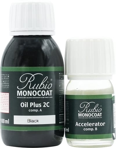 Rubio Monocoat Oil Plus 2C - Ecologische Houtolie in 1 Laag voor Binnenshuis - Black, 130 ml (5 m²)