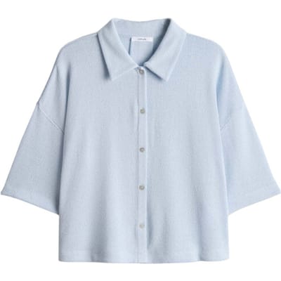 Gebreid shirt van viscosemix met polokraag model 'Sitrica'