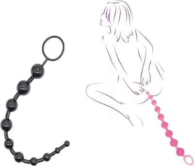 Anale Kralen I Anal Beads I I Buttplug I Anaal Plug I Butt Plug I Gevorderen I 10 Kralen I 31 CM Lengte I 25 CM Inbrenglengte I Siliconen I Zwart