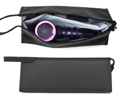QTTVBTNA -Draagbare Föhn Opbergtas – zwart PU Leren Tas voor Warmluchtborstel, Kammen en Accessoires
