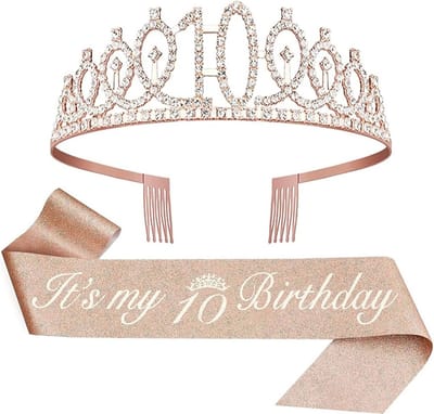 Joya Party® Verjaardagsset | Kroontje en Sjerp | Verjaardag | Verjaardagsfeest | Versiering Kinderfeestje | Leeftijd 10 jaar