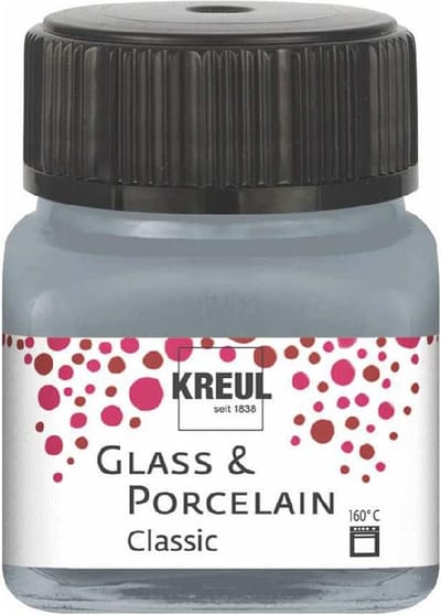 Glasverf - Porseleinverf - Metallic Zilver - Classic - Glazuur look - Kreul - 20 ml