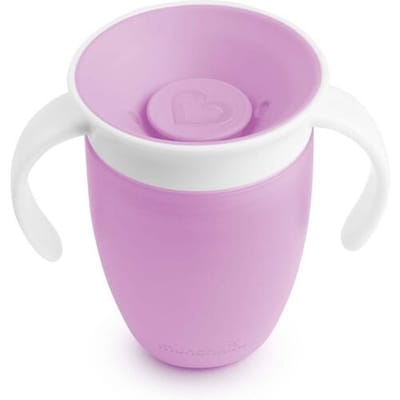 Munchkin Miracle Anti-Lek 360° Drinkbeker - Trainer Cup - Oefenbeker voor Baby en Kind - 207ml - Paars