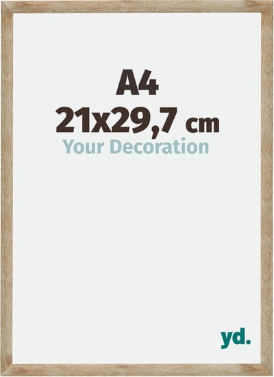 Your Decoration - Fotolijst A4 21x 29,7 cm - MDF - Goud - Catania