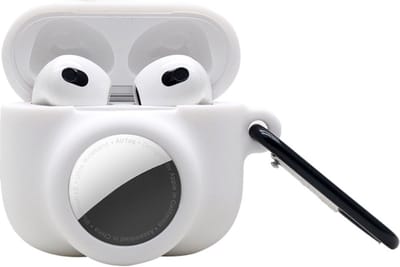 2 in 1 AirPods 3 en Airtag Case - Beschermhoes - AirPods 3 Cover - AirPods 3 AirTag Hoesje - Geschikt voor Apple Airpods 3 - wit