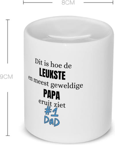 Akyol - leukste en geweldige papa Spaarpot - Vader - papa - verjaardag papa - cadeautje - kado - geschenk - 350 ML inhoud