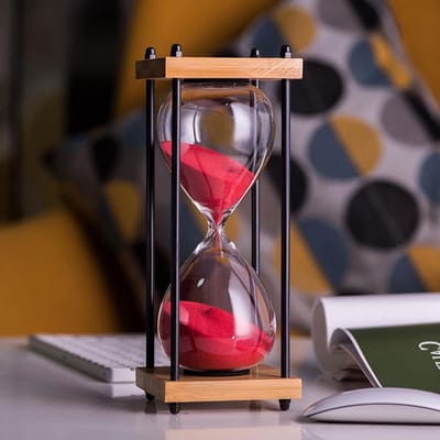 Zandloper Timer - Zandklok Tijdklok - Tijdmanagement Kinderen - Nauwkeurig tot 001 sec - 30 Minuten - Rood Zand