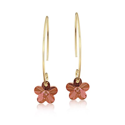 Montebello Oorbellen Aster BG93 - 925 Zilver Verguld - Swarovski - Ø12mm - 35mm