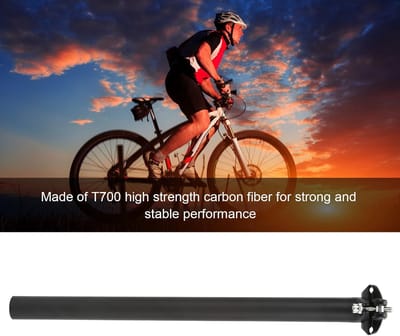 Fiets Zadelpen - Zadelbuis Carbon - Fietsen Comfort - Lichtgewicht Materiaal - 27.2mm - Mat Zwart