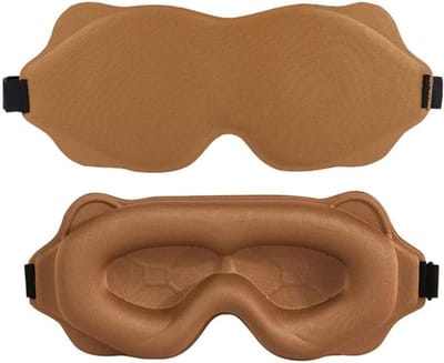 Slaapmasker - Blinddoek Oogmasker - Volledige Duisternis - Ergonomisch Ontwerp - Verstelbare Band - Kameel