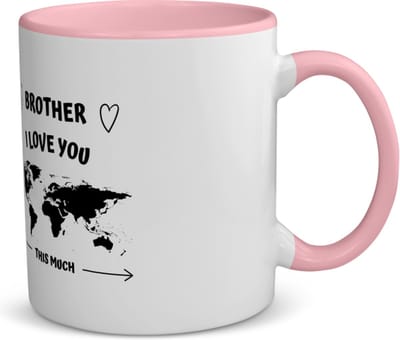Akyol - brother i love you this much koffiemok - theemok - roze - Broer - geweldige broer - liefste broer - verjaardag - cadeau - kado - bedankje - geschenk - 350 ML inhoud