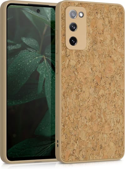 kwmobile hoes geschikt voor Samsung Galaxy S20 FE - Telefoonhoesje van kurk en TPU in lichtbruin