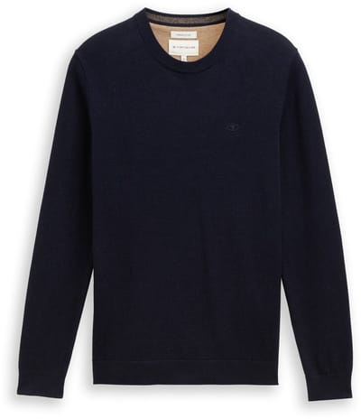 Tom Tailor - Gebreide trui van katoen - Maat XXL - Knitted Navy Melange
