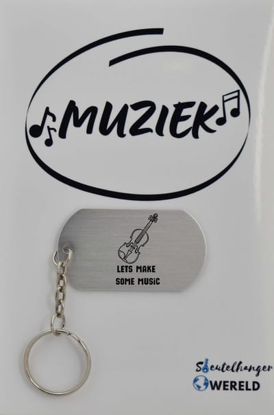 viool Sleutelhanger inclusief kaart - viool cadeau - viool - Leuk kado voor je vriend om te geven - 2.9 x 5.4CM