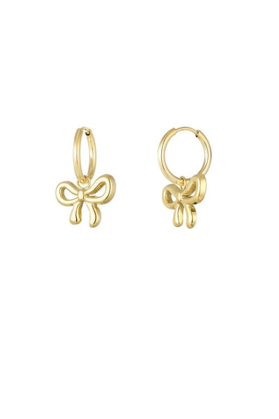 oorbellen met strik - earrings - stainless steel - nikkelfree