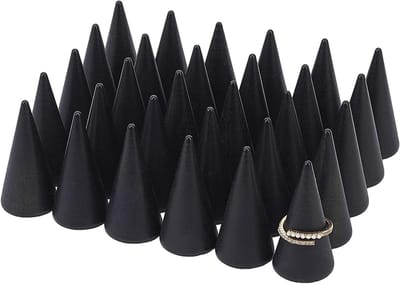 30 Stuks Houten Ringhouders voor Sieraden - Ringstand Organiser voor DIY en Retail Sieraden, 25 x 50 mm