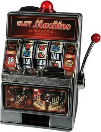 Spaarpot gokkast - speelautomaat - 19 x 13 cm - casino thema - fruitmachine spaarpotten