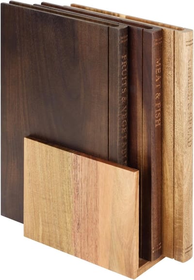 Snijplanken Set - Keukenplanken - Keukenwerk - Boekvormig Design - 3 Stuks - Houtkleur