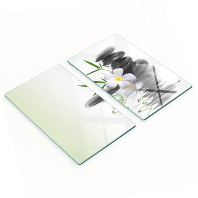 Keukenplanken van gehard glas met decoratieve afbeeldingen van Zen-stenen, 2x30x52 cm