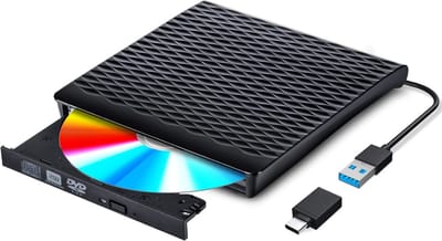 Draagbare Externe DVD Speler voor Laptop - DVD Burner - USB 3.0 met Type-C draagbare - Plug and Play - Laag Geluidsniveau - Smart Superdrive