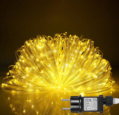 MUPOO lichtsnoer buiten en Binnen IP67 Waterdicht - 10M 100LEDS Warm Wit - Geheugen- 8 standen - Lage druk - kerstverlichting lichtslinger- kerstboomverlichting - voor buitenverlichting