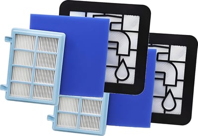 2x Filter set geschikt voor Philips PowerPro Compact and Power Pro Active en City Alternatief FC8010/01 stofzuiger