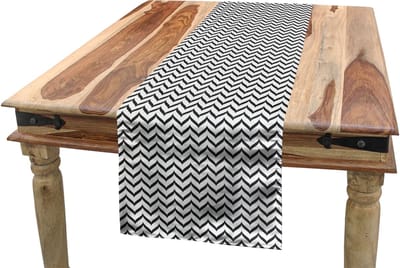 Abakuhaus tafelloper – 40x225 cm – grijs/wit, digitaal gedrukt