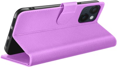 Zanae, Hoesje geschikt voor iPhone 14 - Wallet Case & Magneetsluiting, Paars
