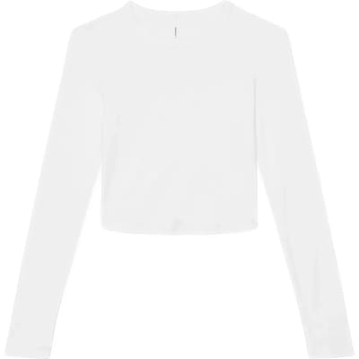 Bella+Canvas Women´s Micro Rib Long Sleeve Baby Tee BL1501 - Solid White Blend - S