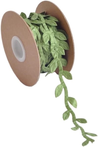 Decoratieve Lint van 10m voor Cadeauverpakking, DIY Creaties en Feestdecoratie met Groene Bladeren