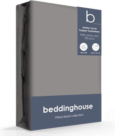 Beddinghouse - Jersey - Topper Hoeslaken - 180x220 cm - Warm grijs