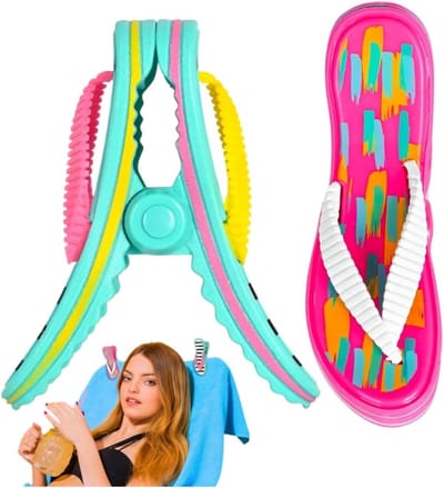 Set van 2 Grote Handdoek Klemmen voor Strandstoelen - Ideaal voor Badhanddoeken, Kleding en Camping