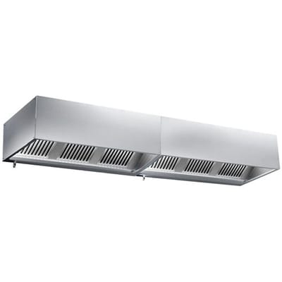 GGM Gastro Kastenhaube - 2600mm - mit Filter & Lampe Zilver