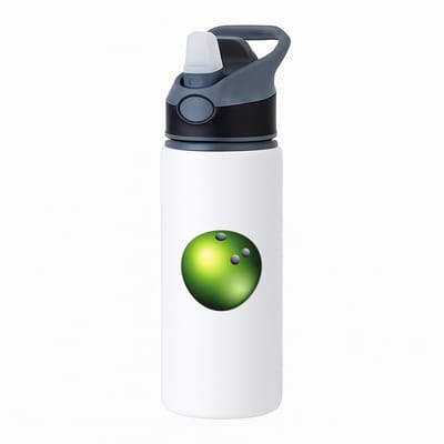 Hacebo® - Bowlingbal waterfles met rietje zwart - Bowlen - Bowlers - sport - bal - cadeau - water fles - 650ML
