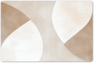 Dailygoods - 6 Stuks Afwasbare Placemats - Bruin Japandi - Vinyl Onderleggers