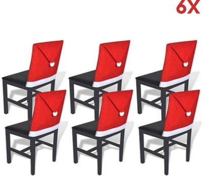 Kerst Stoelhoezen - Kerst stoelversiering - Kerstversiering - Kerstdecoratie voor binnen - Set van 6 stuks