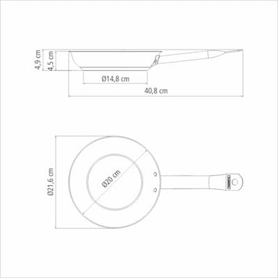 Professionele braadpan met antiaanbaklaag - 20 cm