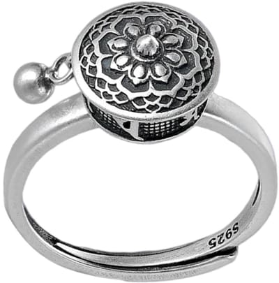Dailygoods - Draaibare Ring met Lotus Bloem en Mantra voor Tibetaanse Decoratie