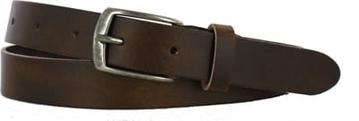 Leren Riem | Dames en Heren Riem | 3cm breed | Riemmaat: 90cm (totale lengte: 105cm) | 100% echt leer | Nikkelvrije gesp | Kleur: bruin