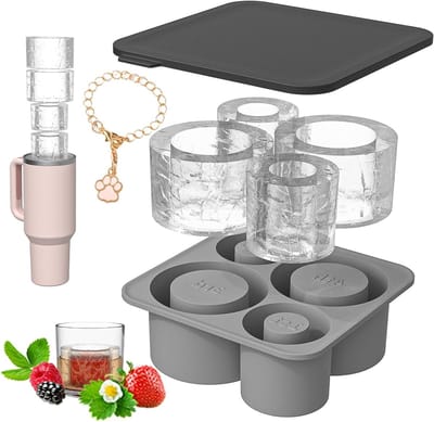 Grote Herbruikbare IJsblokjesvorm van Silicoon met Deksel voor de Vriezer - Ideaal voor Cocktails, Koffie en Dranken
