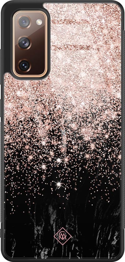 Casimoda® hoesje - Geschikt voor Samsung Galaxy S20 FE - Marmer Twist - Luxe Hard Case Zwart - Backcover telefoonhoesje - Zwart