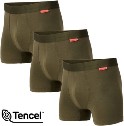 Undiemeister Boxershorts Heren - 3-Pack - Naadloos Ondergoed - Onderbroeken - Tencel - Highland Moss (Olijfgroen) - Maat L