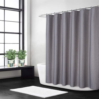 Allecto - Douchegordijn - Luxe hotelstijl - Zware stof 240 g/m² - Grijs - Wasbaar - Ideaal voor badkamer - 180 x 200 cm