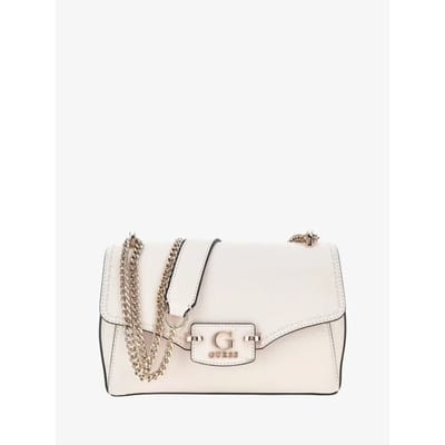 GUESS Schoudertas Nastra Convertible Xbody Flap Bag Cream White Crème